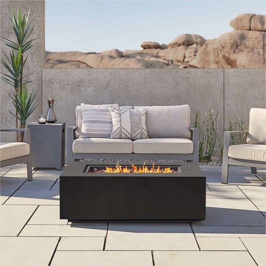Real Flame Aegean 42″ Rectangle Propane Gas Outdoor Fire Table