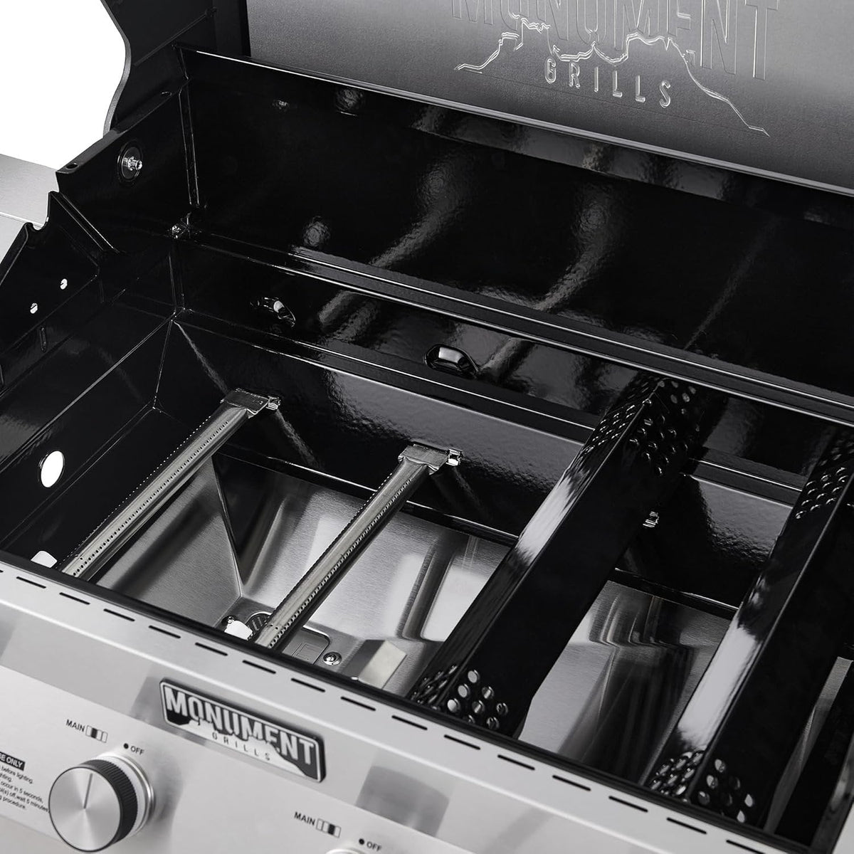 Monument Grills Eminence 405 |Tech Stainless Propane Gas Grill Eminence 405 & Cast Iron Cooking Plate